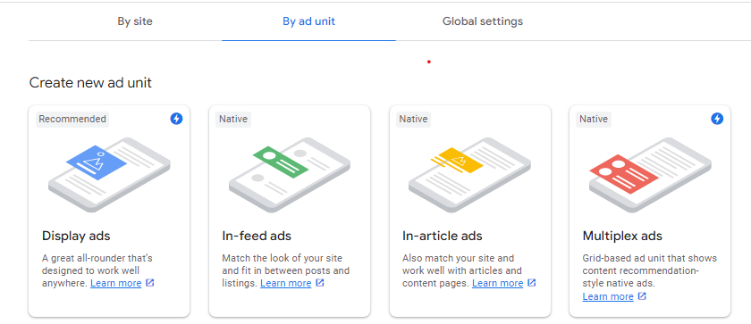 AdSense ads units